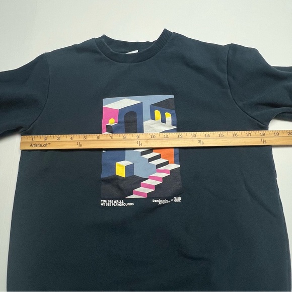 SNAP Climbing x Craven Sweater In Navy Relaxed Fit Organic Cotton Size: Small - Picture 6 of 11